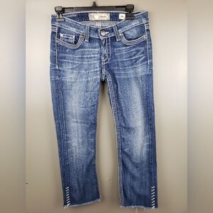 BKE Denim Womens Starlite Capri Pants Size 26 Stretch Low Rise Dark BK14120